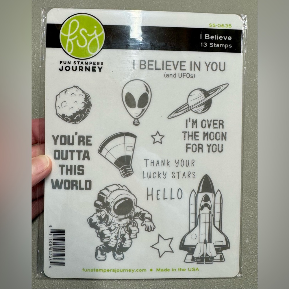 Fun Stampers Journey I Believe Space Theme Stamp Set